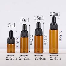 3pcs 5ml 10ml 15ml 20ml Amber Glass Dropper Bottle Jars Vials With Black Cap For Essential Oil Perfume Sample Bottle Aromatherapy Cosmetic Perfume Essential Oil Bottles - Brown - View 6