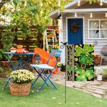 1pc Happy St. Patrick's Day Garden Flag (Flagpole Not Included), 12x18 Inch Vertical Double Sided Buffalo Plaid Small Yard Flag - Multicolor - View 5