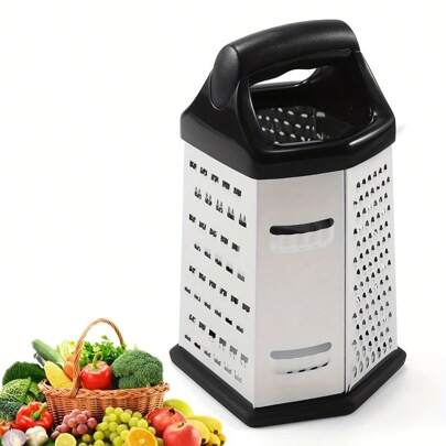 Professional Stainless Steel 6 Sided Box Grater For Lemon, Potato, Carrot, Vegetable, Ginger And Cheese With Kitchen