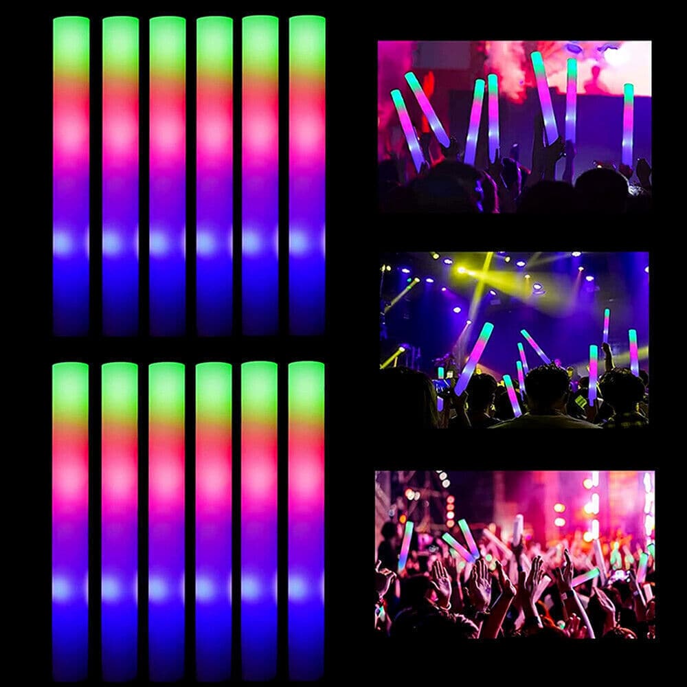 20-100 PCS LED Foam Sticks Flashing MultiColor Glow In Dark Light Up Party Concert - Multicolor - View 1