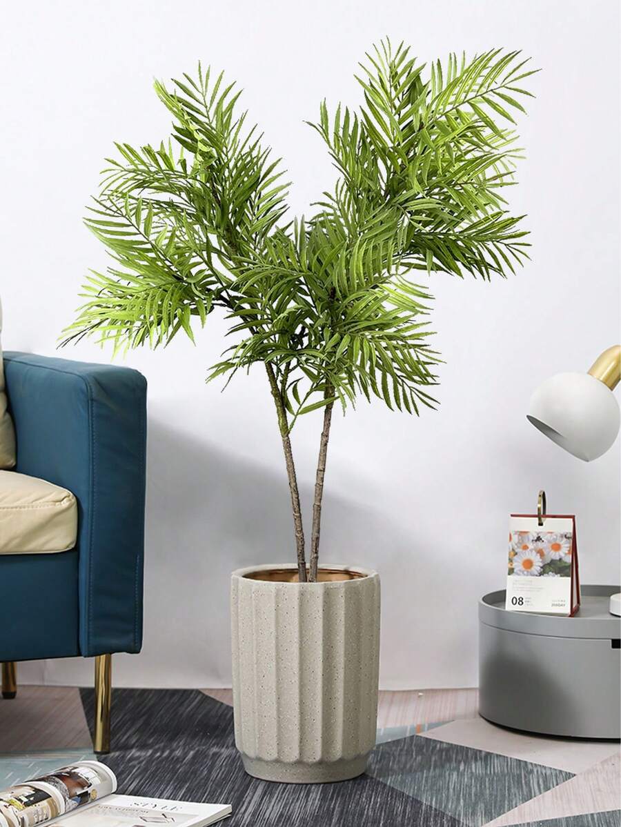 58cm/108cm Large Artificial Palm Tree Fake Tropical Plants Branch Plastic Coconut Tree Leaves For Home Garden Indoor Outdoor Decor Without Pot - Green - View 1