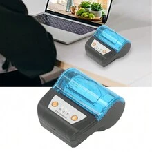 Impresora Portátil de Recibos con Bluetooth, Impresora de Etiquetas de 80mm, Máquina de Impresión Térmica Inalámbrica, Batería Integrada para Viajes, Oficina y Hogar - Negro - Ver 2