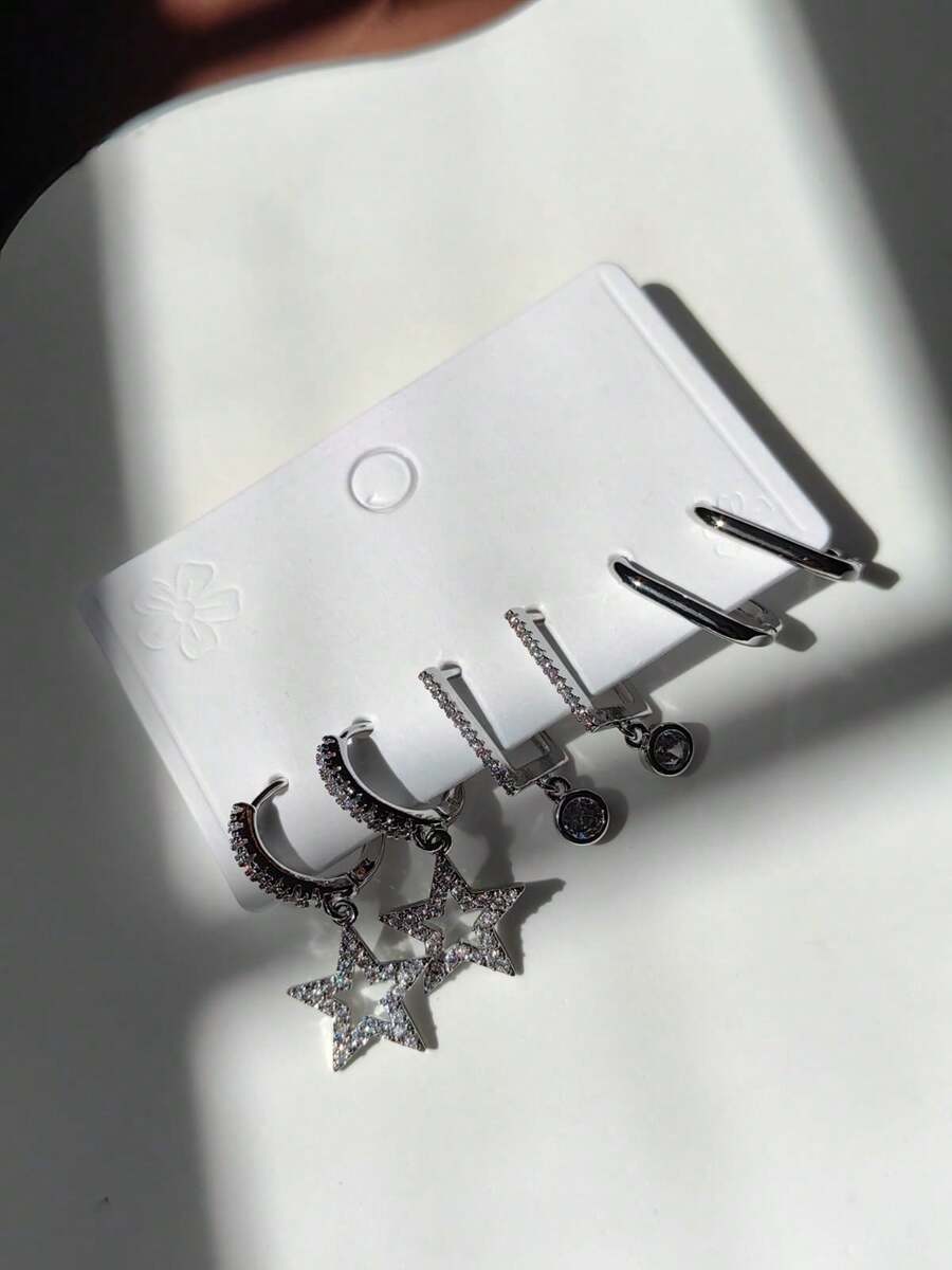 Hoop Earrings - 銀色 - 查看 1