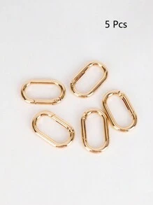 金屬橢圓形彈簧扣可以打開的鑰匙扣袋掛鉤狗鍊扣配件 - 金色 - 查看 2