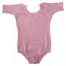 Leotardo Manga Corta Mujer Ballet, Gimnasia y Uso Diario 100% Seamless Sin Costuras Algodón Con Licra - Rosa - Ver 1