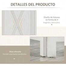 HOMCOM Biombo de 4 Paneles Separador de Ambientes Plegable 182x170 cm Divisor de Habitación de Madera Decoración Elegante para Dormitorio Salón Blanco - Blanco - Ver 7