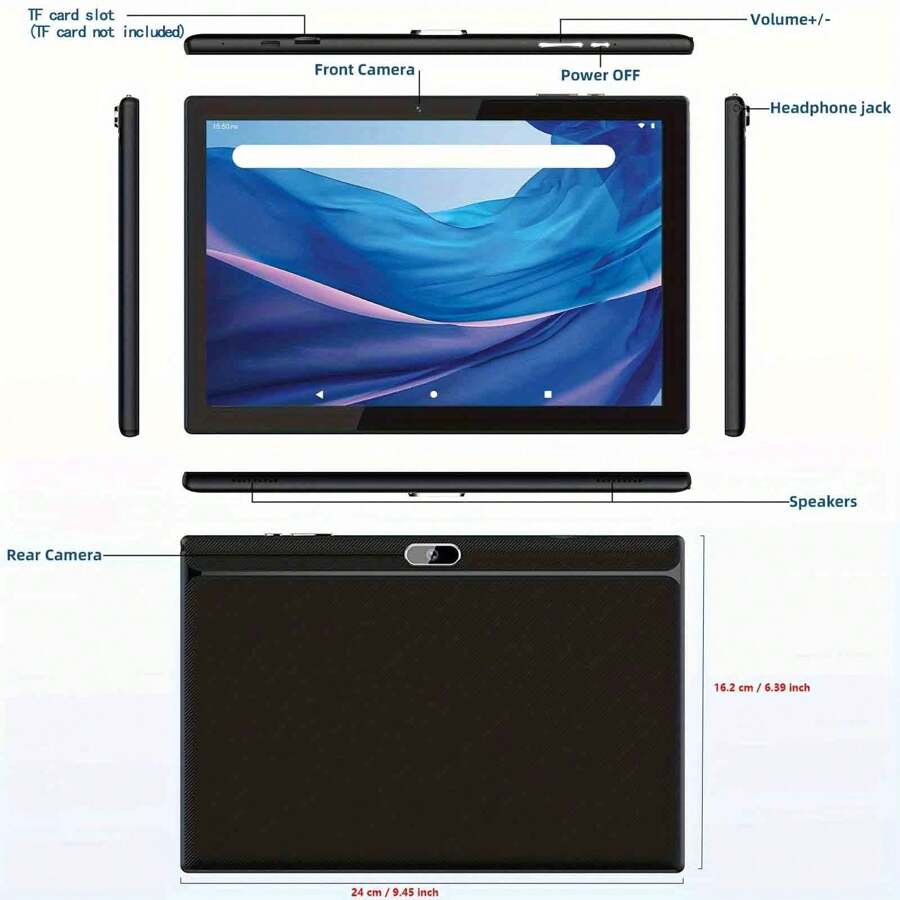 Coopers YQ10S Max Android 13 Tablet 10 Inch, RK3562 4Core 2.0Ghz/6GB RAM 128GB ROM(Expanded 6GB