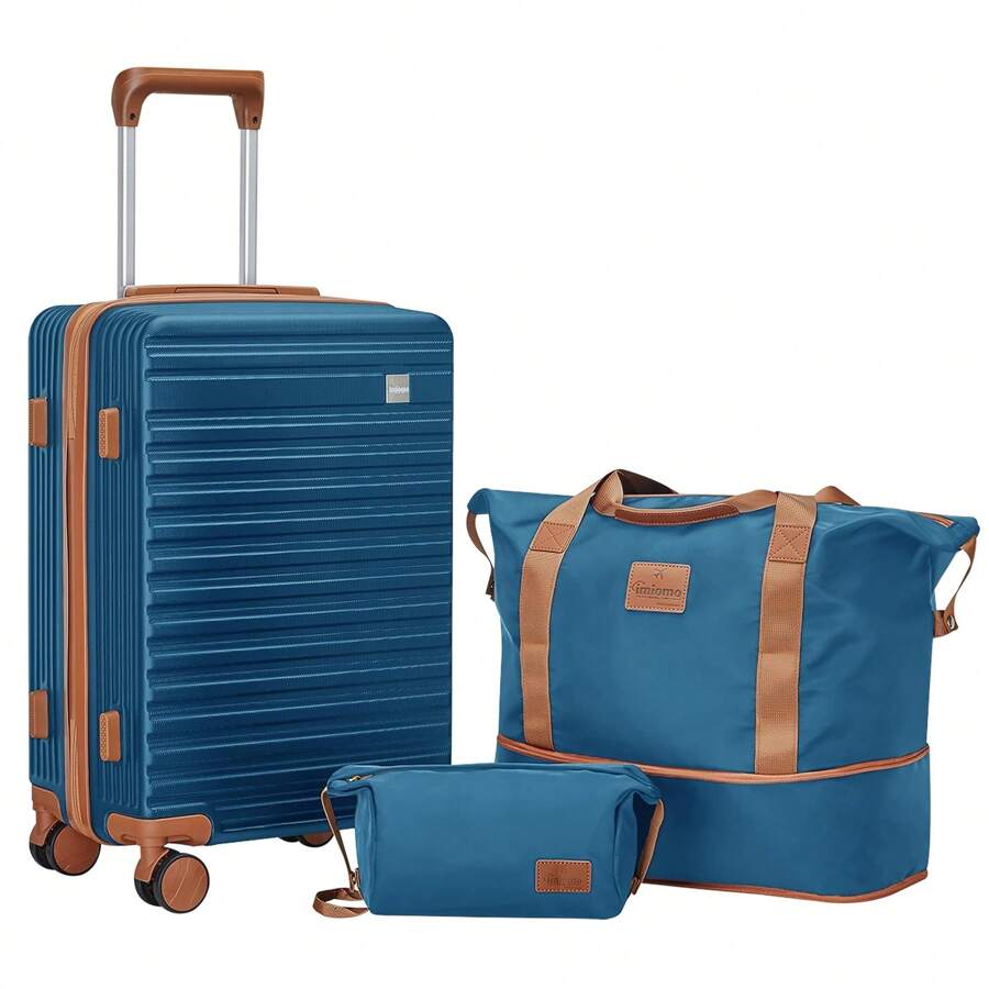 Joyway 20" Carry-On Luggage, Hard Luggage With Spinner Wheels, Lightweight Luggage Set With TSA Lock - 藍色 - 查看 1
