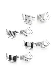 4 Paia Di Gemelli In Rame Smaltato E Lucidato Con Scatola Regalo, Accessorio Di Moda Aziendale Da Uomo