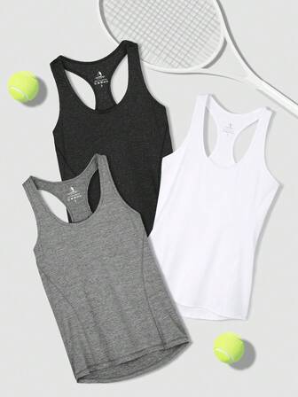 運動中背心瑜珈跑步運動上衣，女款網球套裝