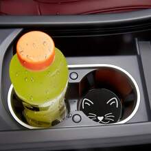 2 Pièces Tapis De Dessous De Verre Absorbant L'eau Pour Porte-gobelet Pour Chat - Accessoires Intérieurs De Voiture Pour Femmes, Dessous De Verre Pour Véhicules Automobiles Et Bureau À Domicile