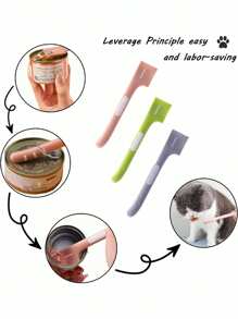 1入寵物湯匙,用於混合和餵食濕食,帶有長柄和開罐器,適用於小型犬和貓,可為寵物提供食物補給 - 灰色 - 查看 8