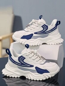 1双2025年春夏季新款儿童休闲运动鞋，幼儿和小童/大童男童运动透气防滑鞋 - 藍白色 - 查看 1