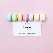 Phong cách Nhật  Macaron Mini Nam châm tủ lạnh , 7 Màu , Dễ thương Sắt Nam châm , Nhựa Nam châm , Creative Bánh mì sandwich Cookie Hình dạng - 7 màu/bộ - Xem 3