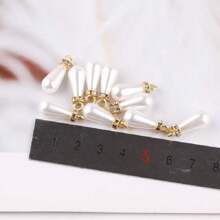 50 piezas de Perlas Falsas Sintéticas Abs Brillantes, Colgante con Forma de Lágrima de Estrás & Colgante con Forma de Círculo para la Fabricación de Pendientes, Pulseras y Collares DIY