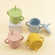 Infant Training Sippy Cup With Soft And Safe Silicone Straw - Olive Green - View 5