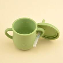 Infant Training Sippy Cup With Soft And Safe Silicone Straw - Olive Green - View 3