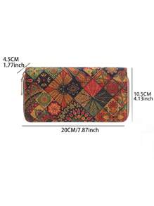 1pc High-Quality Multi-Functional Clutch Wallet Large Capacity Multiple Card Slots Retro Style Dual-Zipper Design For Women Wallet Purse Wallet Long Wallet Wristlet Wallet