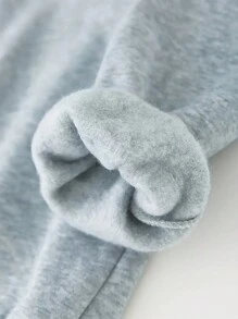 Bộ 2 chiếc Tween Boy Áo hoodie và quần dài in họa tiết lông cừu, mùa thu/Xuân/Đông - Xám - Xem 6
