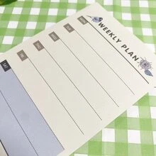 Agenda Hebdomadaire De Carnet - Bleu et blanc - Voir 4