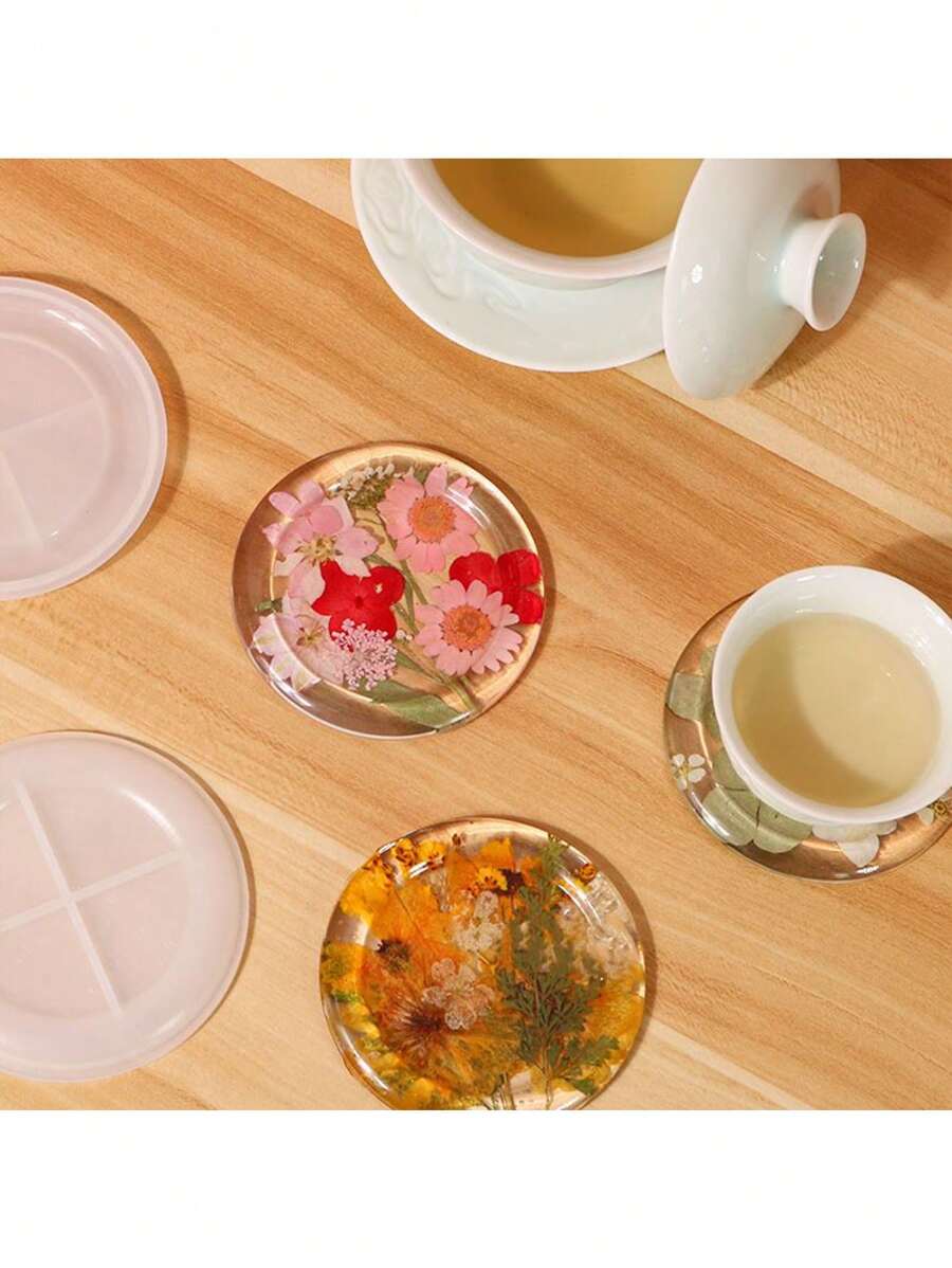 Round Cup Coaster Mold, Resin Round Tray Mold For Cup Coaster, Silicone
