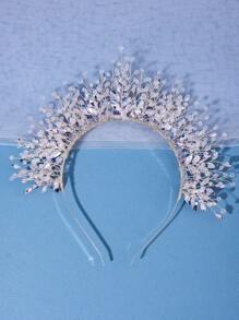 1 pieza Diadema de cristal púrpura tipo corona para princesa, cumpleaños, baile de graduación gótico oscuro, novia, accesorios de fiesta de festival, tiaras reales, accesorios del Día de San Valentín - Morado - Ver 6