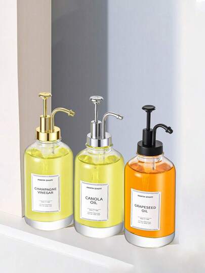 1件咖啡糖浆分配瓶玻璃瓶分配器挤压皂液瓶乳液瓶皂液洗手液瓶咖啡分配器免费随机贴纸橄榄油醋瓶厨房浴室通用