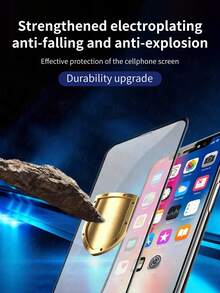 Smorss 2 Pcs Silk Screen Black Edge Tempered Film Screen Protector Compatible With Iphone 15/15 Plus/15 Pro/ 15 Pro Max Transparent Glass Case Film Super HD High Quality 9H Hardness Coverage Protection Tempered Glass Protective - White - View 7