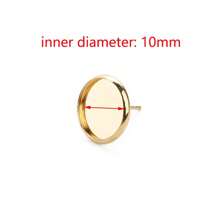 4 Thép Không Gỉ Mạ Vàng Bông Tai Bông Cài Đặt Cho Cabochon Căn Cứ Tự Làm Trang Sức Làm Cho Những Phát Hiện - Vàng - Xem 7