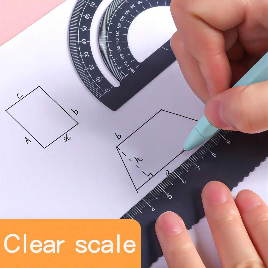 1set 4pcs 15cm/20cm Metallic Ruler Set, Aluminum Alloy Wave Line Ruler ...