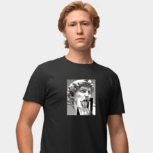 Men T-Shirts - 黑色 - 查看 1