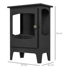 HOMCOM Chimenea de Etanol 7000BTU Chimenea de Bioetanol de Acero con Apagallamas de Acero Inoxidable Tanque de 0.9 L Tiempo de Combustión 3H para Interiores 20-25 m² 39x26x54 cm Negro - Negro - Ver 3