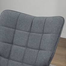 HOMCOM Silla Mecedora con Reposapiés Sillón de Relax Silla Ocio con Cojín Acolchado y Antivuelco Carga 130 kg para Salón Dormitorio Balcón 64x89x90 cm Gris - Gris - Ver 7