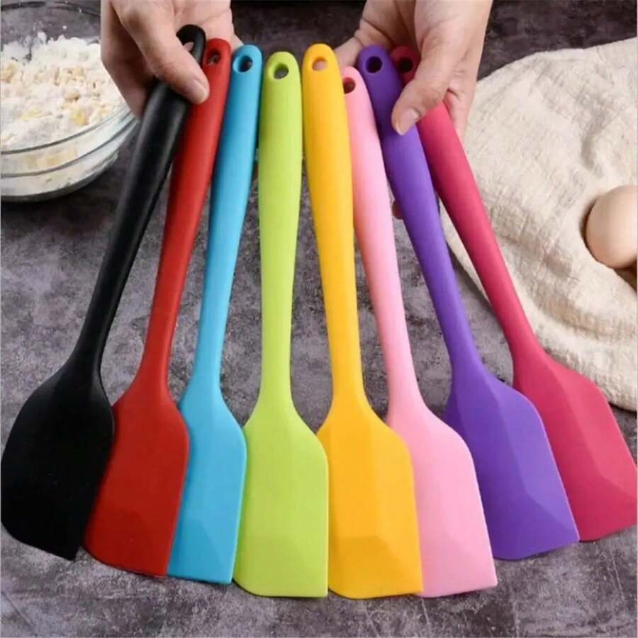 paquete de 3 espátulas miserables grandes silicón  para cocina pastelería y repostería - colores random - Ver 1