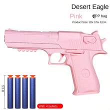 Soft Bullet Gun Toy With Bullets, Replica Pistol Model - Pink - View 2
