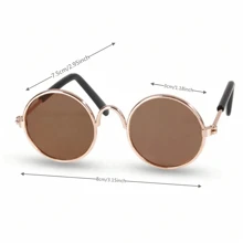 1pc Pet Sunglasses For Cats/Dogs, Uv Protection Glasses, Metal Frame - Blue - View 2