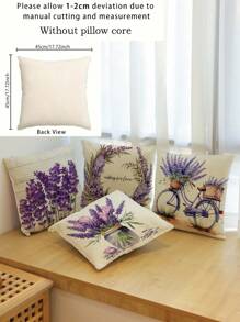 4 cái/bộ Phong cách hiện đại Lanh Nắp đệm , In Một Hình vuông , Dây kéo Hoàn hảo Đối với Nhà  Đồ trang trí , Trang trí phòng , Văn phòng Đồ trang trí Thoải mái Và Đơn giản ( Cái gối Là Không bao gồm ) - Nhiều màu - Xem 3