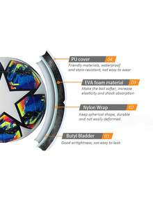 1個尺寸5 Pu機縫足球,黃色和藍色,適用於成人和青年訓練和室內外活動