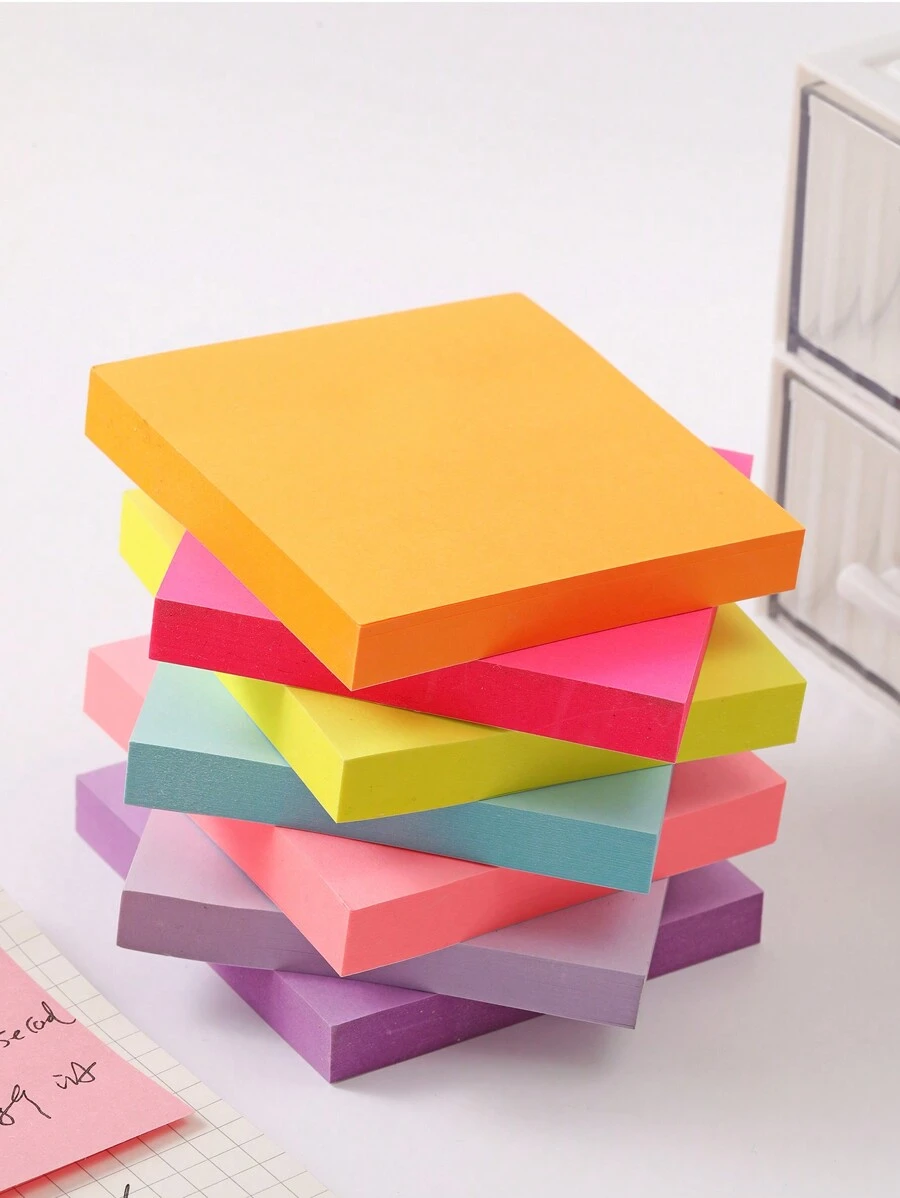 1入組100張固色強黏紙，適用於手帳、Salt系列INS Morandi色便箋備忘錄、裝飾和文具。