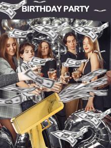 Super Money Guns Toys ,Fake Paper Playing Spray Money Gun Make It Rain Toy Gun, Handheld Cash Gun Fake Bill Dispenser Money Shooter Toy - Gold - View 7