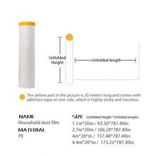 1 rolka grubej folii ochronnej na meble, samoprzylepna gruba, przezroczysta, wodoodporna, jednorazowa plastikowa folia ochronna, odpowiednia do dekoracji, do samochodów, do ochrony lakieru, do pokrowców na meble i jako osłona przeciwpyłowa, torba, organizer, do przechowywania, do wystroju kuchni, artykułów gospodarstwa domowego, prezentów na Dzień Matki, do wystroju sypialni, ogrodu, do wystroju kuchni, na lato, na plażę, do podróży, do wystroju pokoju, do miękkości, na ukończenie szkoły - Żółty - Zobacz 4