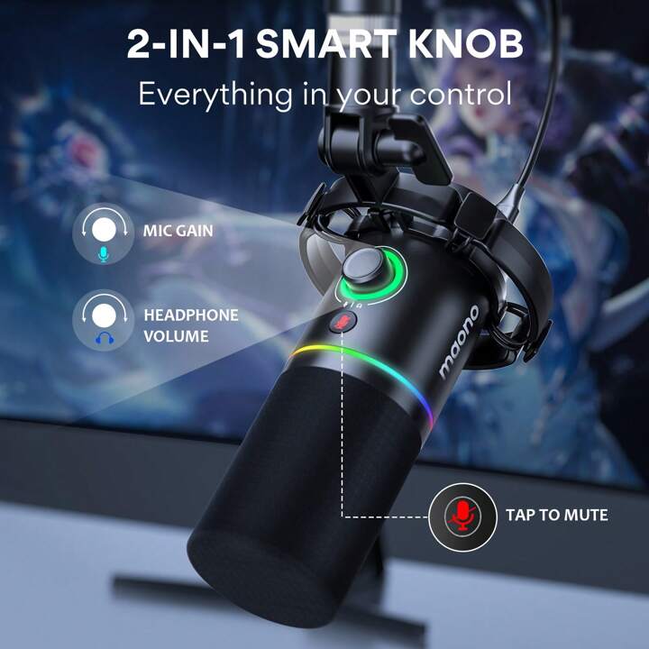 Maono Maono Pd200x Xlr/usb Rgbダイナミックマイク 録音配信用