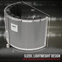 LyxPro VRI-20 Sound Absorbing Acoustic Foam Isolation Portable Microphone Shield, Vocal Recording Panel, High Performance - Stand Mountable - Acoustic Sound Voice And Local Tracks Recording - Silver - View 5