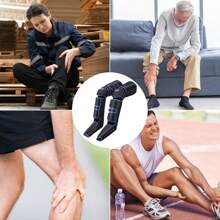 OYAJIA Leg Massager For Circulation, Air Compression Calf Knee Foot Massager With Heat, Leg Wraps Massage Boots For Pain Relief - Svart - Visa 7