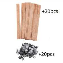 20/50/100 jeux de supports de bougie en bois 1 set = (1 pièce en bois + 1 clip en fer) avec supports de bougie verticaux, convient pour l'artisanat de bougie DIY, la décoration de la pièce, les cadeaux