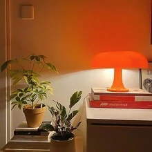 LED Mushroom Decorative Table Lamp For Bedroom Bedside Living Room Decoration Lighting Desk Lights Bedside Lamp - Orange - View 2