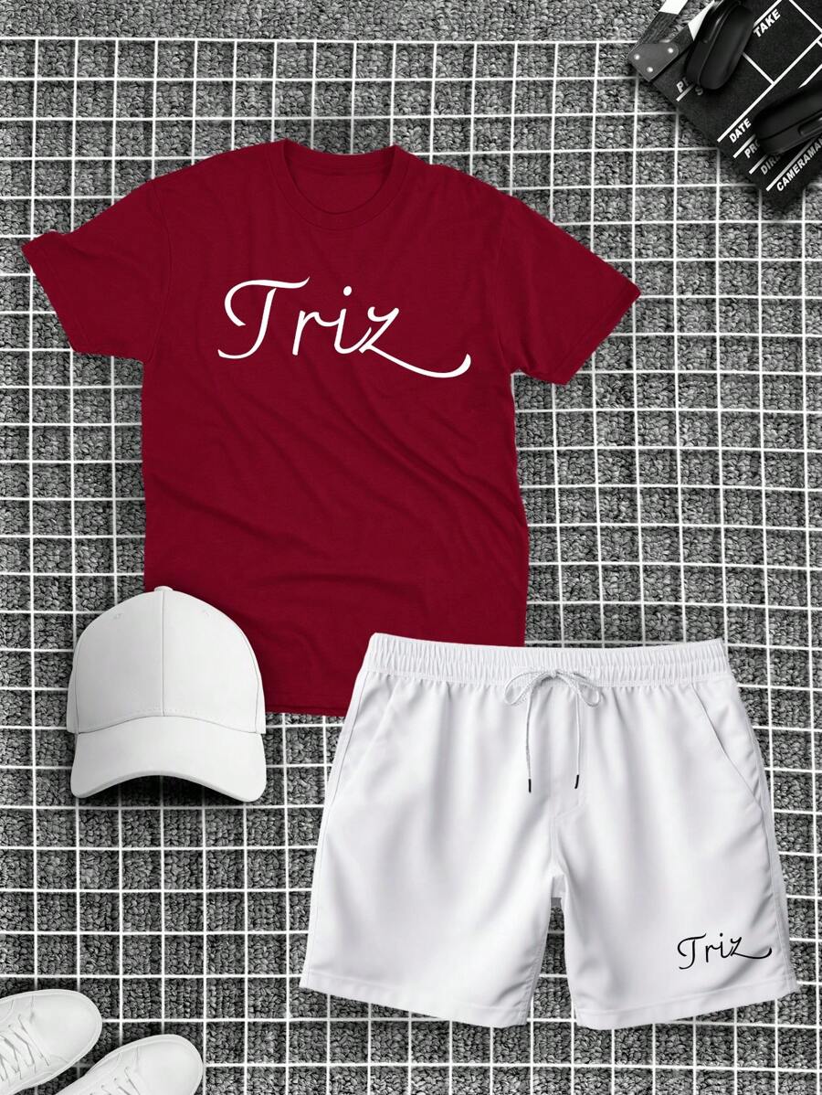 Men T-Shirt Co-Ords - Màu Tím - Xem 1