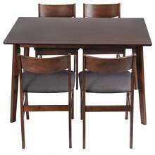 DC DICLASSE Dining Room Set 1 Table 4 Cushioned Chairs Kitchen Breakfast Home Dinette Breakfast Seat Kitchen Restaurant Brown Furniture 3 Box Shpping - Màu nâu tối - Xem 11