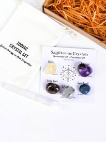 1 Set Conjunto De Regalo De Cristales De Constelaciones, Cristales Curativos De Signos Del Zodiaco Piedras De Nacimiento, Regalos De Piedras Curativas De La Astrología