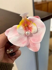 1 件女士彩色珍珠和仿蝴蝶兰花甜美飘逸发夹，适合日常佩戴优雅 - 彩色 - 查看 11